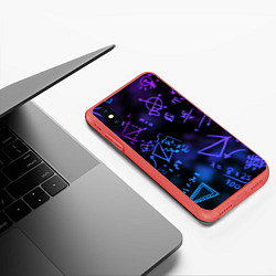 Чехол iPhone XS Max матовый Неоновые формулы, цвет: 3D-красный — фото 2