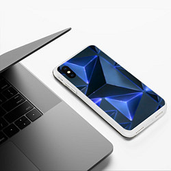 Чехол iPhone XS Max матовый Triangle neon, цвет: 3D-белый — фото 2