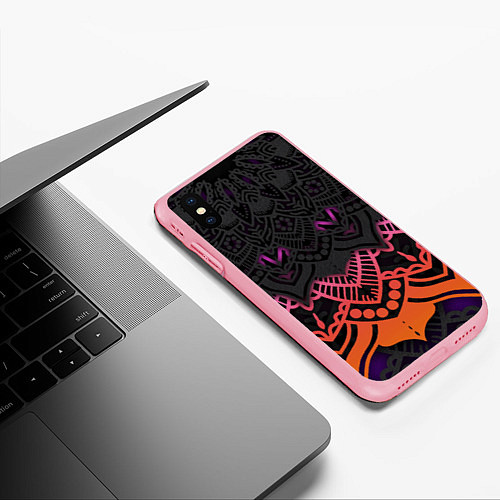 Чехол iPhone XS Max матовый Цветастый узор / 3D-Баблгам – фото 3