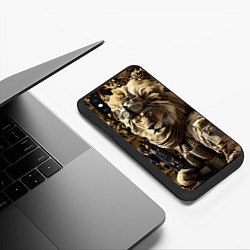 Чехол iPhone XS Max матовый Лев солдат, цвет: 3D-черный — фото 2