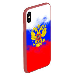 Чехол iPhone XS Max матовый Russia флаг герб, цвет: 3D-красный — фото 2