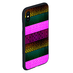 Чехол iPhone XS Max матовый Patterned stripes, цвет: 3D-черный — фото 2