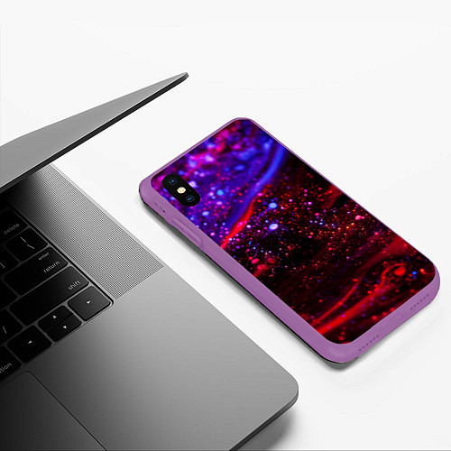 Чехол iPhone XS Max матовый Квантовое пространство от Midjourney / 3D-Фиолетовый – фото 3