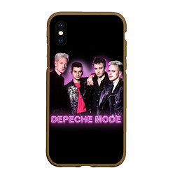 Чехол iPhone XS Max матовый 80s Depeche Mode neon, цвет: 3D-коричневый