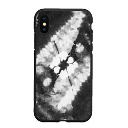 Чехол iPhone XS Max матовый Черно-белый тай-дай, цвет: 3D-черный