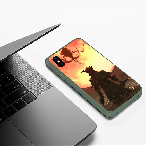 Чехол iPhone XS Max матовый Охотник против сущности / 3D-Темно-зеленый – фото 3
