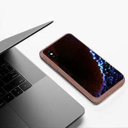 Чехол iPhone XS Max матовый Неоновый абстрактный свет, цвет: 3D-коричневый — фото 2