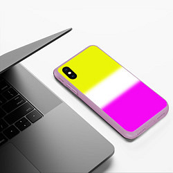 Чехол iPhone XS Max матовый Трехцветный размытый фон, цвет: 3D-сиреневый — фото 2
