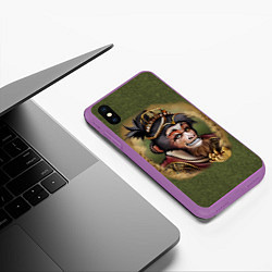 Чехол iPhone XS Max матовый Король обезьян Сунь Укун, цвет: 3D-фиолетовый — фото 2
