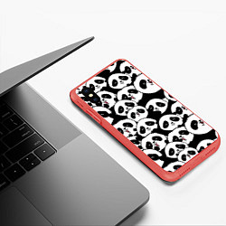 Чехол iPhone XS Max матовый Весёлые панды, цвет: 3D-красный — фото 2