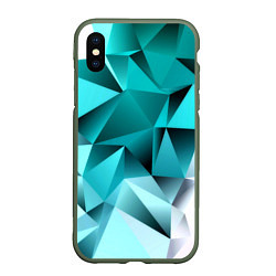 Чехол iPhone XS Max матовый Green abstraction, цвет: 3D-темно-зеленый