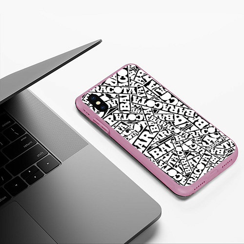 Чехол iPhone XS Max матовый Baracota Stickers / 3D-Розовый – фото 3
