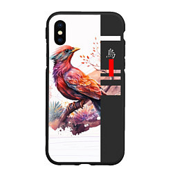 Чехол iPhone XS Max матовый Птичка на ветке