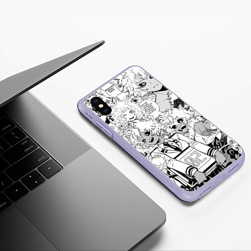 Чехол iPhone XS Max матовый Мина Ашидо - Моя геройская академия / 3D-Светло-сиреневый – фото 3