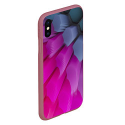 Чехол iPhone XS Max матовый Скоростные соты, цвет: 3D-малиновый — фото 2