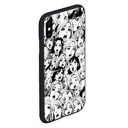 Чехол iPhone XS Max матовый AHEGAO: Черно-белый, цвет: 3D-черный — фото 2