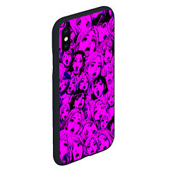 Чехол iPhone XS Max матовый Ahegao: Фиолетовый, цвет: 3D-черный — фото 2