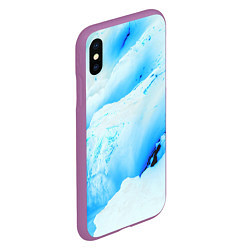 Чехол iPhone XS Max матовый Снежные обвалы, цвет: 3D-фиолетовый — фото 2