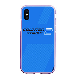 Чехол iPhone XS Max матовый Counter Strike 2 с логотипом, цвет: 3D-сиреневый