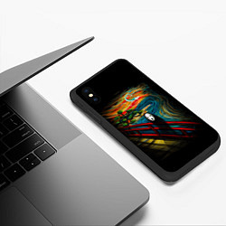 Чехол iPhone XS Max матовый Унесенные призраками Безликий бог в стиле Ван Гога, цвет: 3D-черный — фото 2