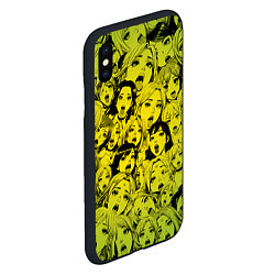 Чехол iPhone XS Max матовый Ahegao: Лайм, цвет: 3D-черный — фото 2