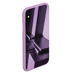 Чехол iPhone XS Max матовый Фиолетовая геометрия, цвет: 3D-сиреневый — фото 2