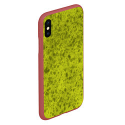 Чехол iPhone XS Max матовый Губка желтая, цвет: 3D-красный — фото 2