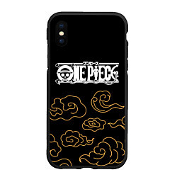 Чехол iPhone XS Max матовый One Piece anime clouds