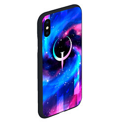 Чехол iPhone XS Max матовый Quake неоновый космос, цвет: 3D-черный — фото 2