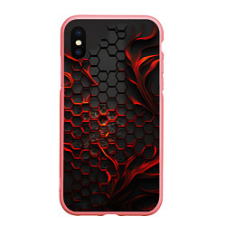 Чехол iPhone XS Max матовый Объемные огненные плитки, цвет: 3D-баблгам