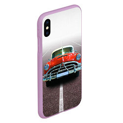 Чехол iPhone XS Max матовый Классический американский автомобиль 50-х Hudson H, цвет: 3D-сиреневый — фото 2