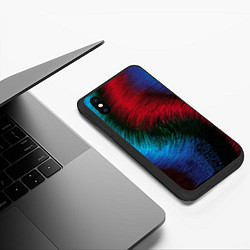 Чехол iPhone XS Max матовый Буря красок, цвет: 3D-черный — фото 2