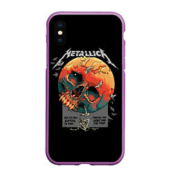 Чехол iPhone XS Max матовый Metallica - Металлика, цвет: 3D-фиолетовый