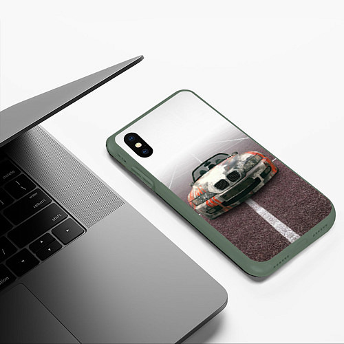 Чехол iPhone XS Max матовый Родстер BMW Z4 / 3D-Темно-зеленый – фото 3