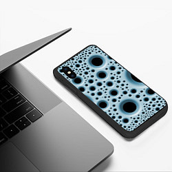 Чехол iPhone XS Max матовый Дыры, цвет: 3D-черный — фото 2