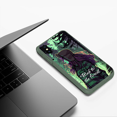 Чехол iPhone XS Max матовый Венди - Back to the forest / 3D-Темно-зеленый – фото 3