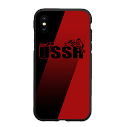 Чехол iPhone XS Max матовый USSR team, цвет: 3D-черный
