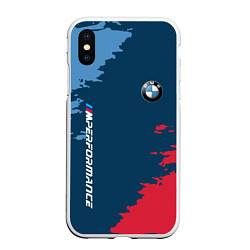 Чехол iPhone XS Max матовый BMW m performance grunge, цвет: 3D-белый