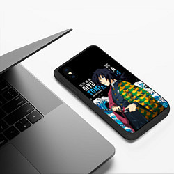 Чехол iPhone XS Max матовый Гиу Томиока на фоне волн, цвет: 3D-черный — фото 2