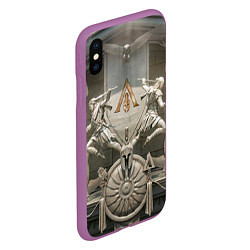 Чехол iPhone XS Max матовый Знаки братства ассасинов, цвет: 3D-фиолетовый — фото 2