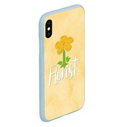 Чехол iPhone XS Max матовый Florist with a flower, цвет: 3D-голубой — фото 2