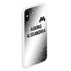 Чехол iPhone XS Max матовый Asking Alexandria glitch на светлом фоне: символ с, цвет: 3D-белый — фото 2