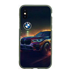 Чехол iPhone XS Max матовый BMW midjourney, цвет: 3D-темно-зеленый