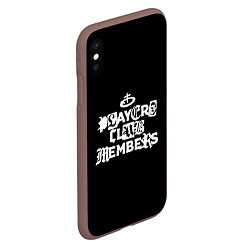 Чехол iPhone XS Max матовый Obladaet - players club members надпись, цвет: 3D-коричневый — фото 2