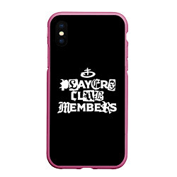 Чехол iPhone XS Max матовый Obladaet - players club members надпись, цвет: 3D-малиновый