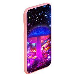 Чехол iPhone XS Max матовый Звезды и неоновые светящиеся грибы, цвет: 3D-баблгам — фото 2