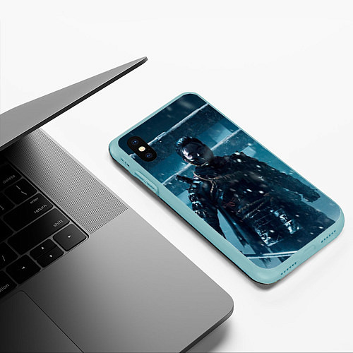 Чехол iPhone XS Max матовый Ghost of Tsushima зима / 3D-Мятный – фото 3