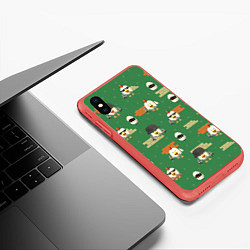 Чехол iPhone XS Max матовый Chicken gun battle, цвет: 3D-красный — фото 2