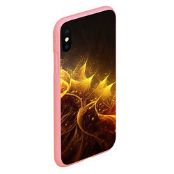 Чехол iPhone XS Max матовый Желтая абстракция и брызги, цвет: 3D-баблгам — фото 2