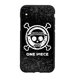 Чехол iPhone XS Max матовый One Piece с потертостями на темном фоне, цвет: 3D-черный